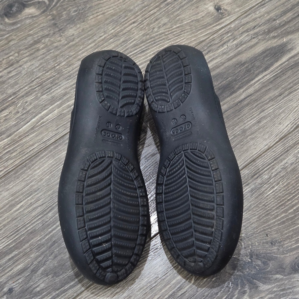 Crocs Kadee Ballet Flats Women's 10 Black Croslite Slip On Casual Comfort Shoes - Picture 7 of 8